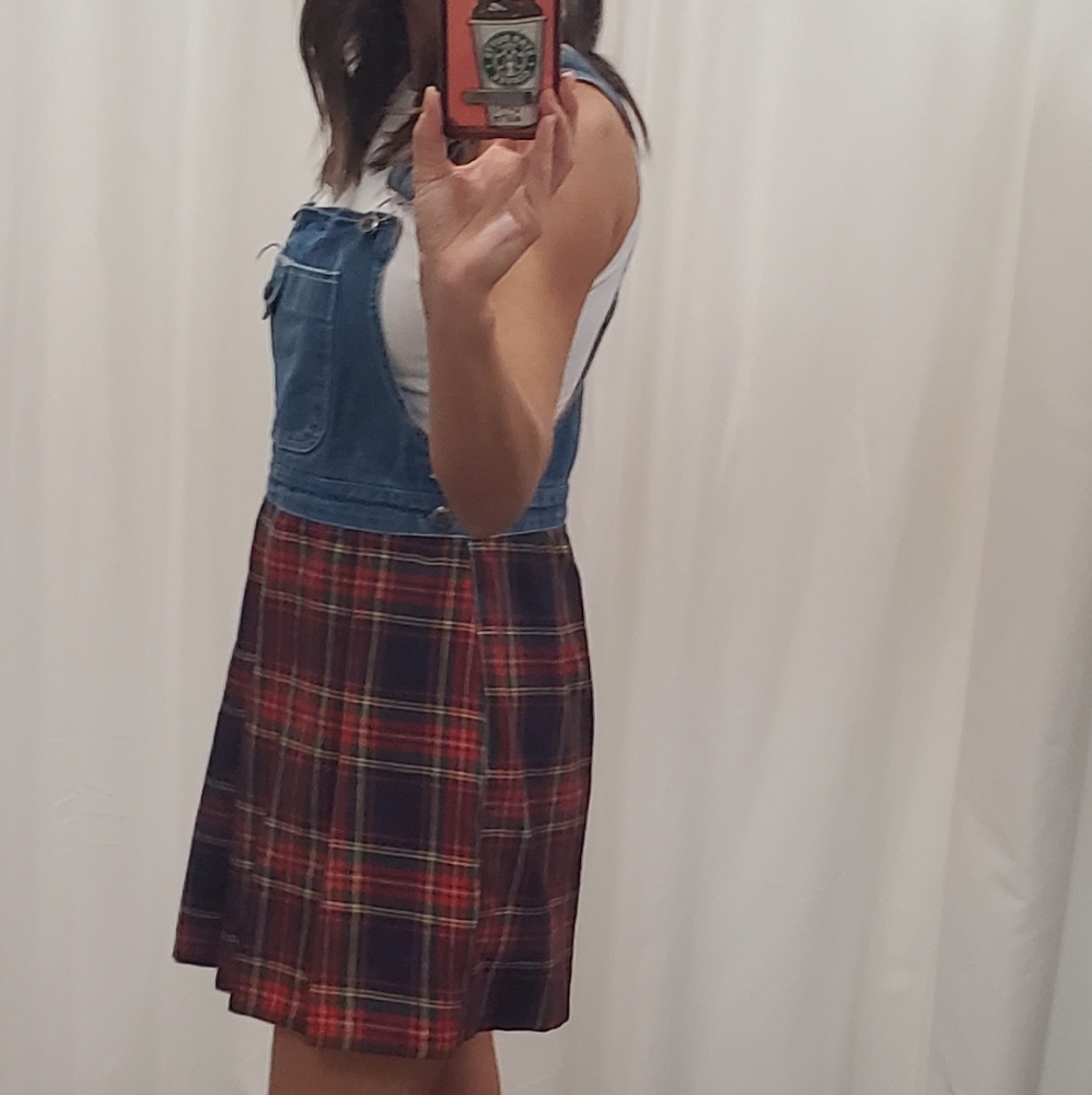 No boundaries 90s plaid and denim shortall - Picture 5 of 9